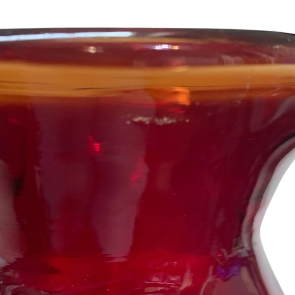 Amberina Art Glass Hand Blown Vintage Small Pitcher 6" x 7" - Picture 9 of 12